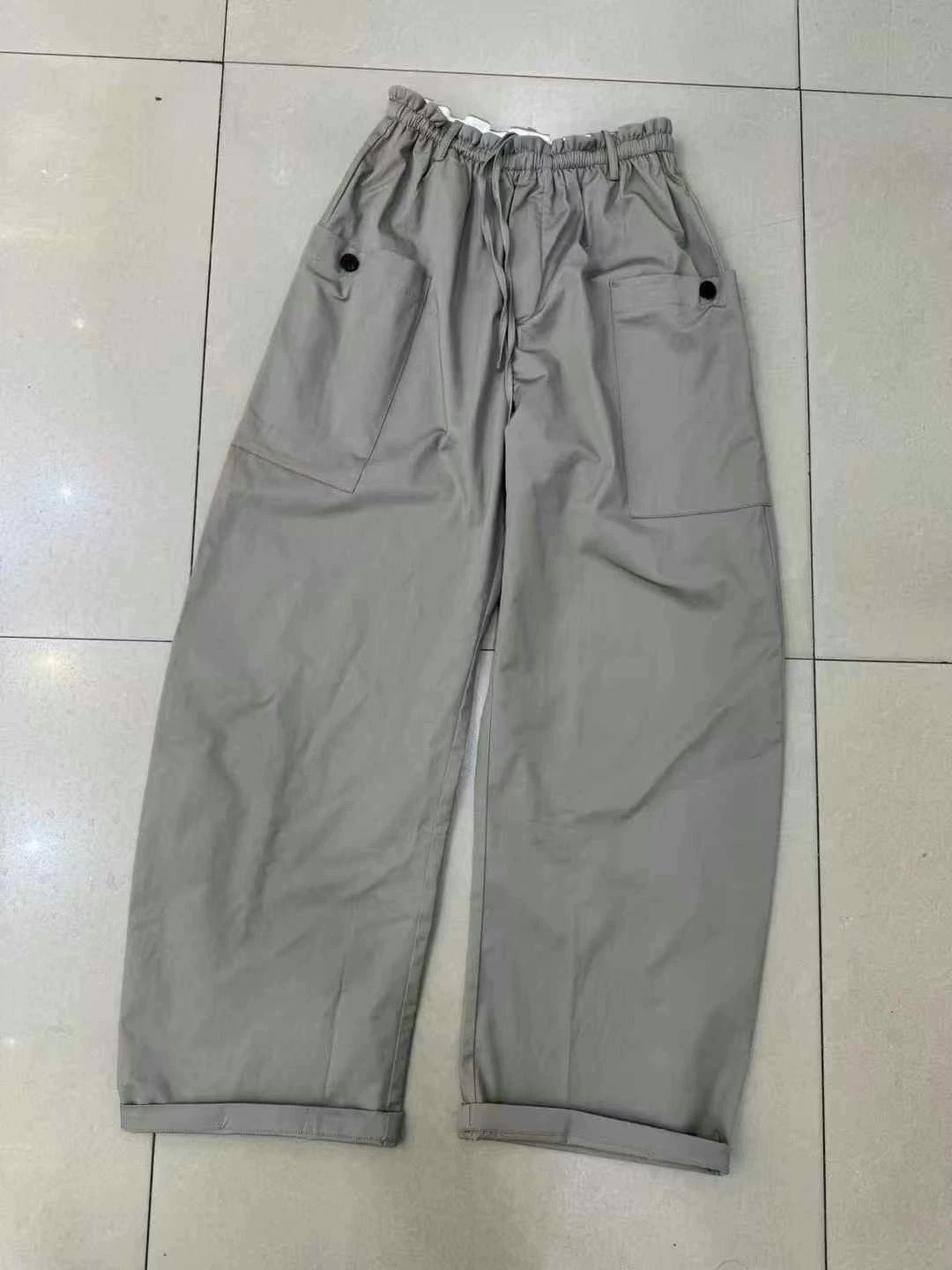 2025夏季新款南油欧货时尚个性松紧腰双口袋百搭宽松休闲裤992737