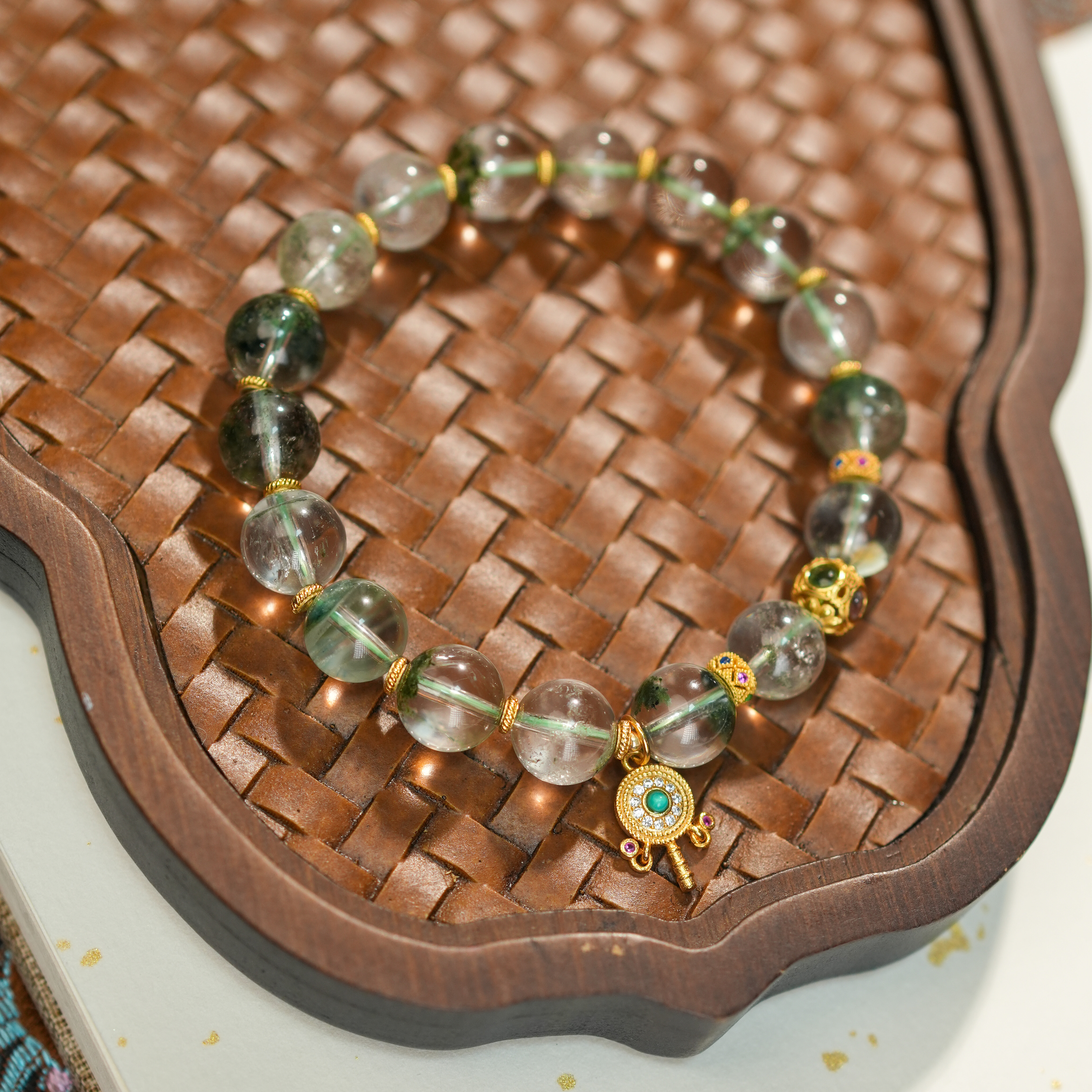 主财|大满贯绿幽灵招米原创守护水晶卡10潮流手链【QJ0130098】