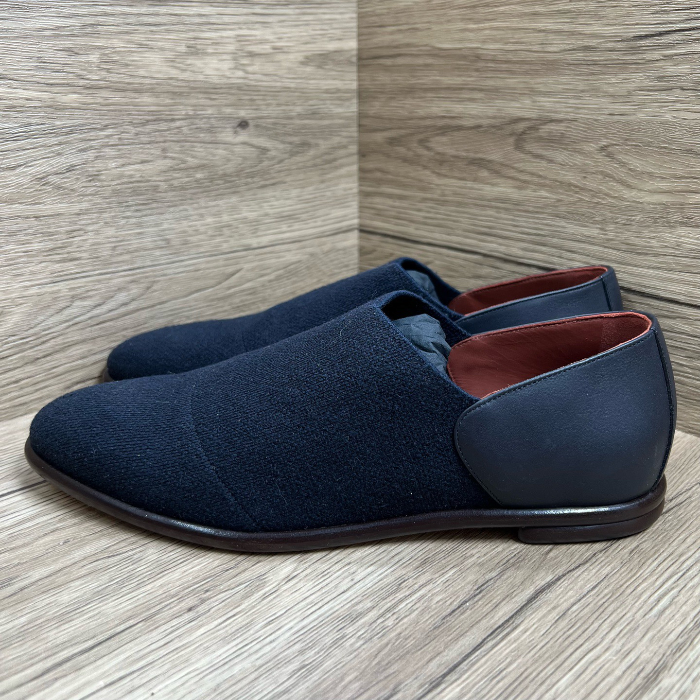 未使用 maje Loro Piana 诺悠翩雅 LP 蓝针织平底鞋 38码