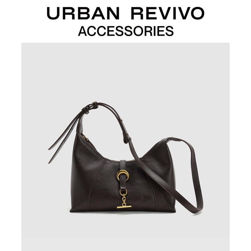 URBAN REVIVO2026春季新款女士复古新月单肩斜挎包UAWB60032