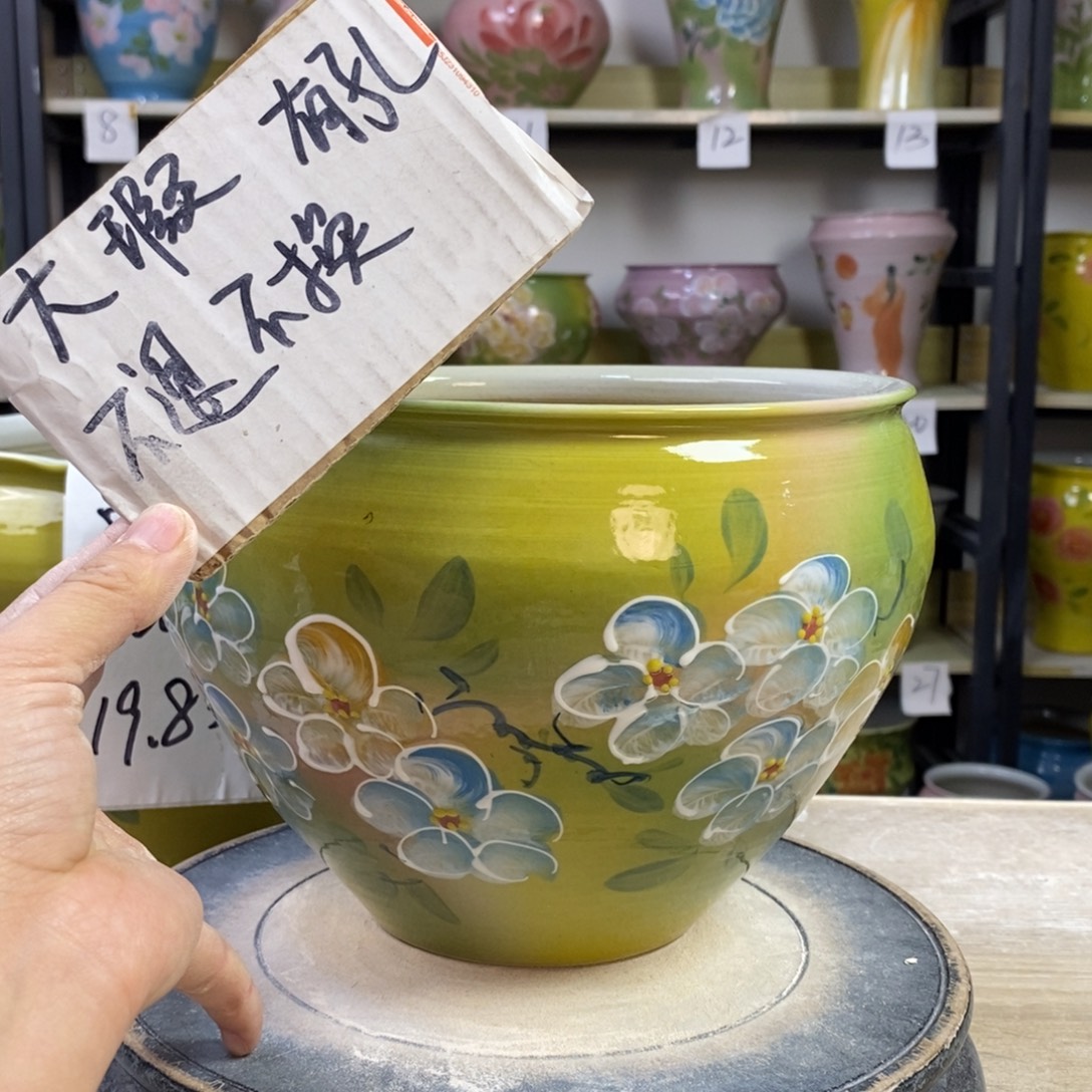 景德镇手工手绘陶瓷花盆