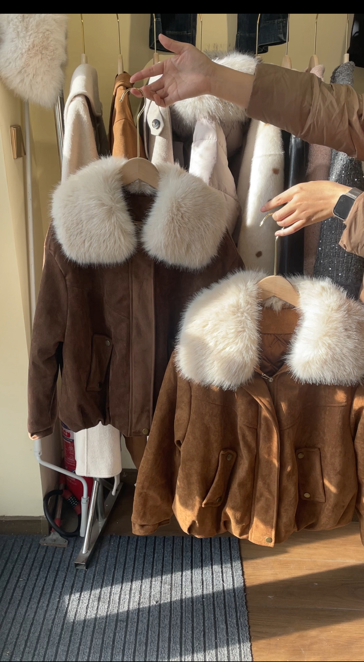 人造皮草 领鹅绒皮草外套女北境暖冬高品质麂皮绒短款