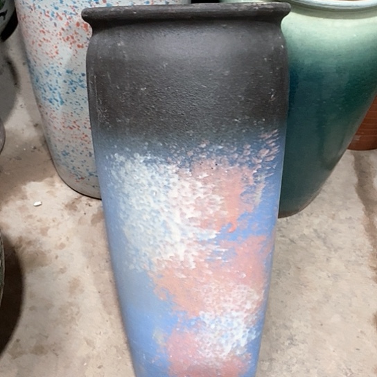 紫砂花盆口20高度45蓝色灰尘圆口