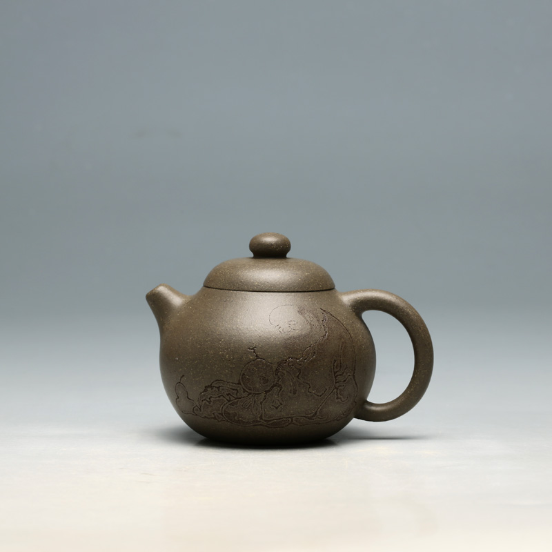 宜兴紫砂壶 周倩全手工壶 200CC文旦 原矿清段储亚军刻明理茶艺