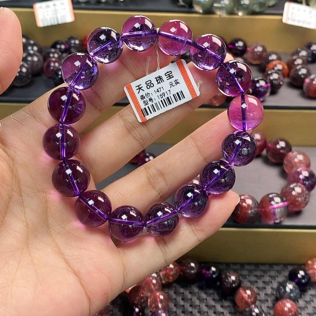 未镶嵌手链水晶紫水晶15917