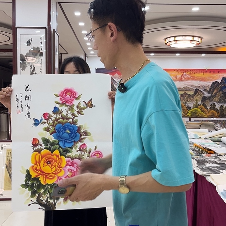 国画构图随机纯手绘国画字画作品