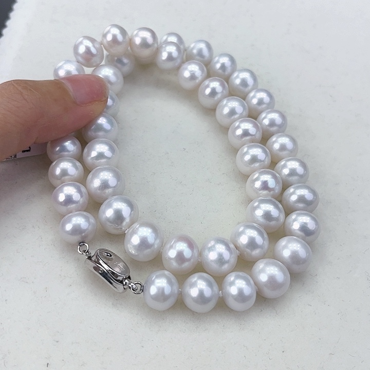 淡水珍珠颈饰银S925镶嵌10➕极光炫彩高品