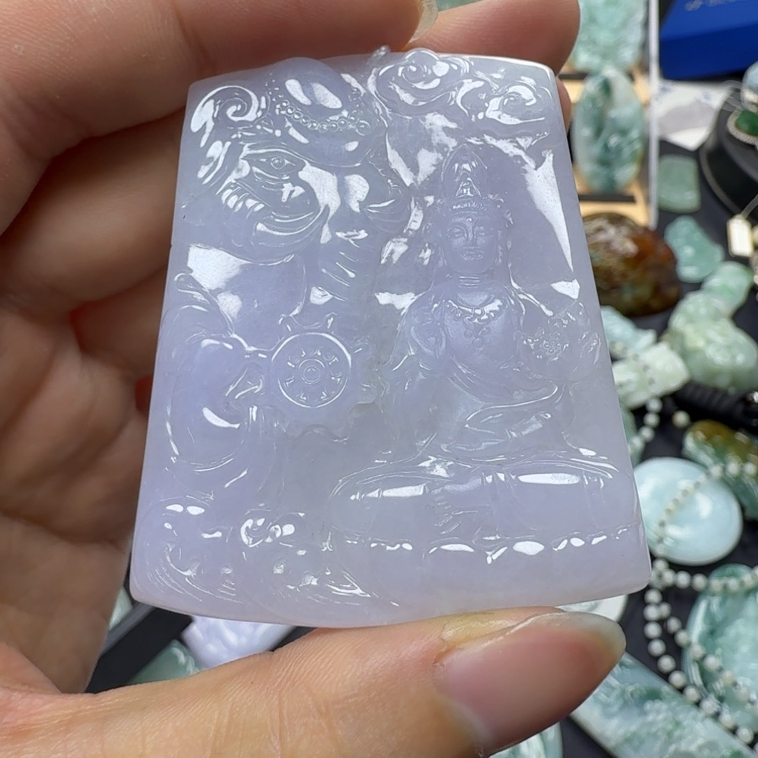 翡翠未镶嵌颈饰缅甸翡翠，普贤