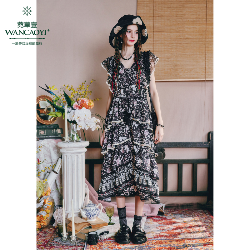 【王雪糕专属】菀草壹2025夏季新款高级复古连衣裙Q28723421