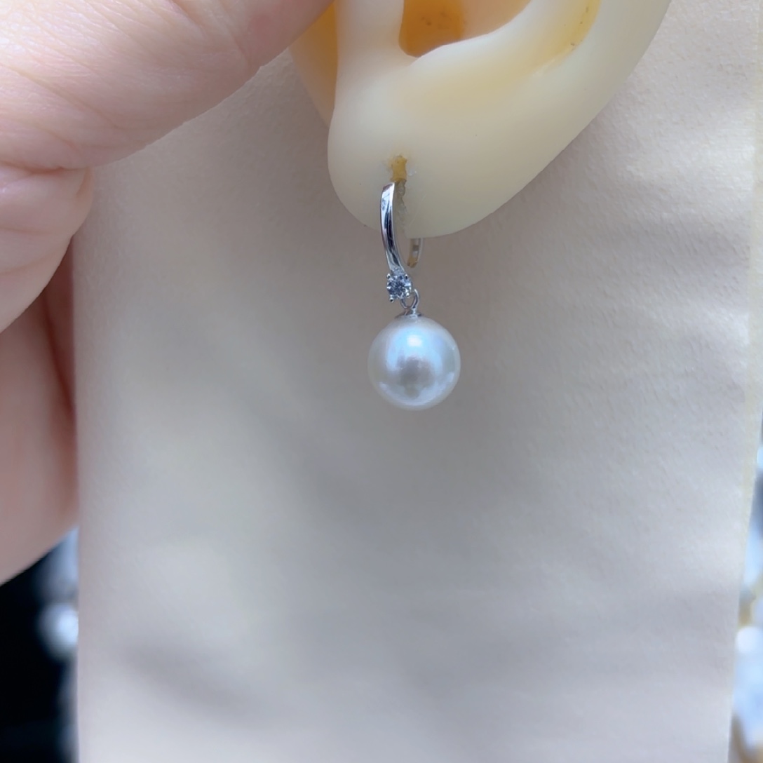 淡水珍珠耳饰银S925镶嵌