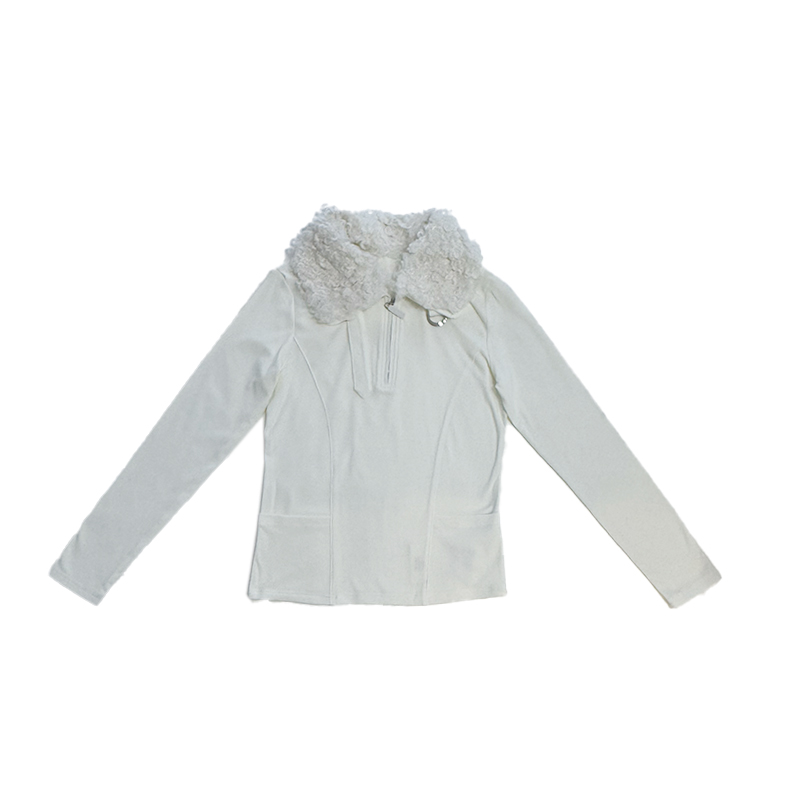 卷毛领半拉链小衫 /571