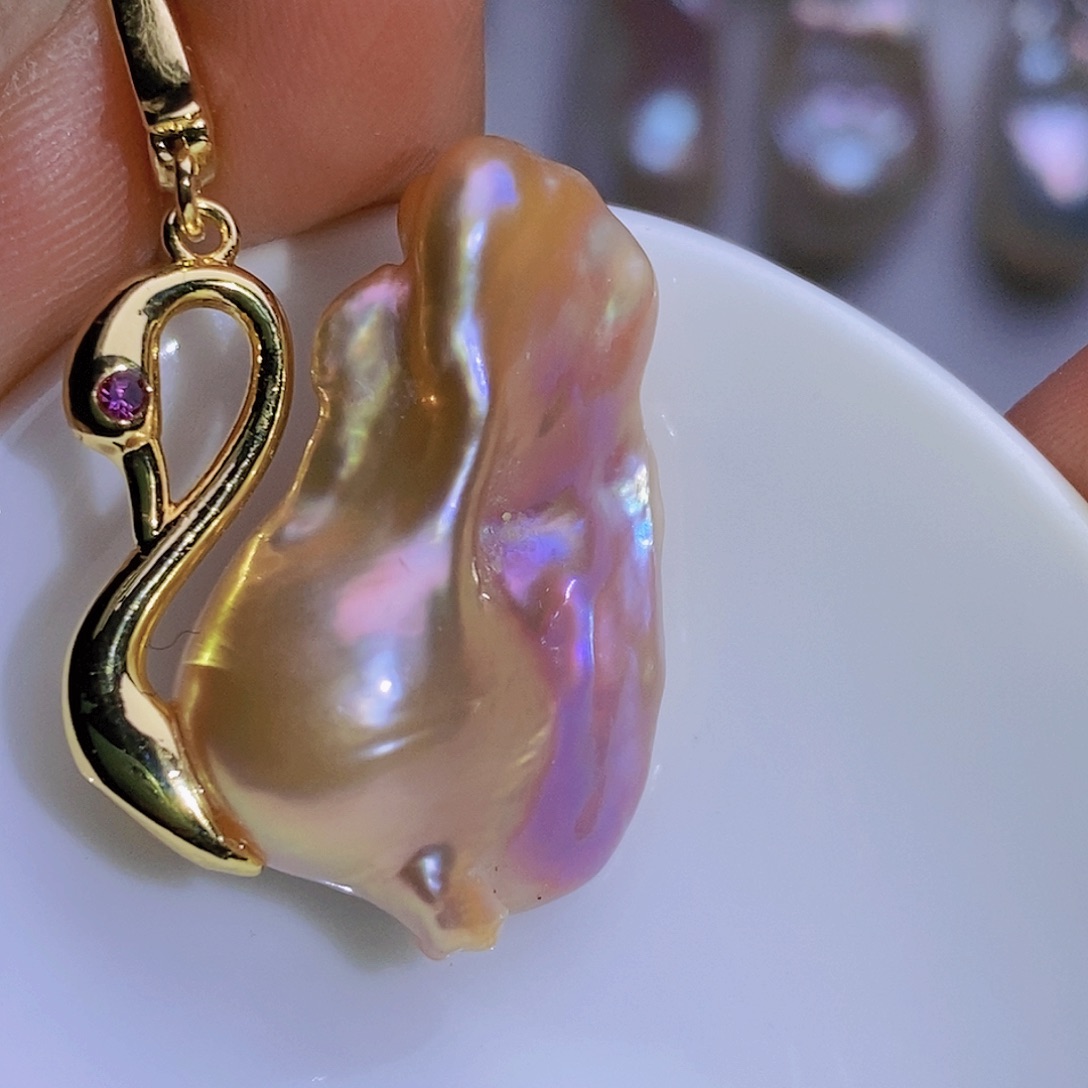 银S925镶嵌淡水珍珠淡水珍珠