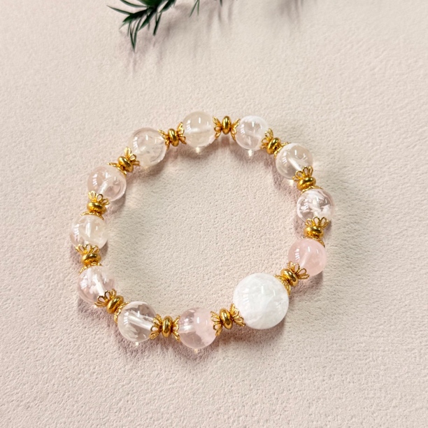 【六六中古】白雪花幽灵水晶手串as2388 