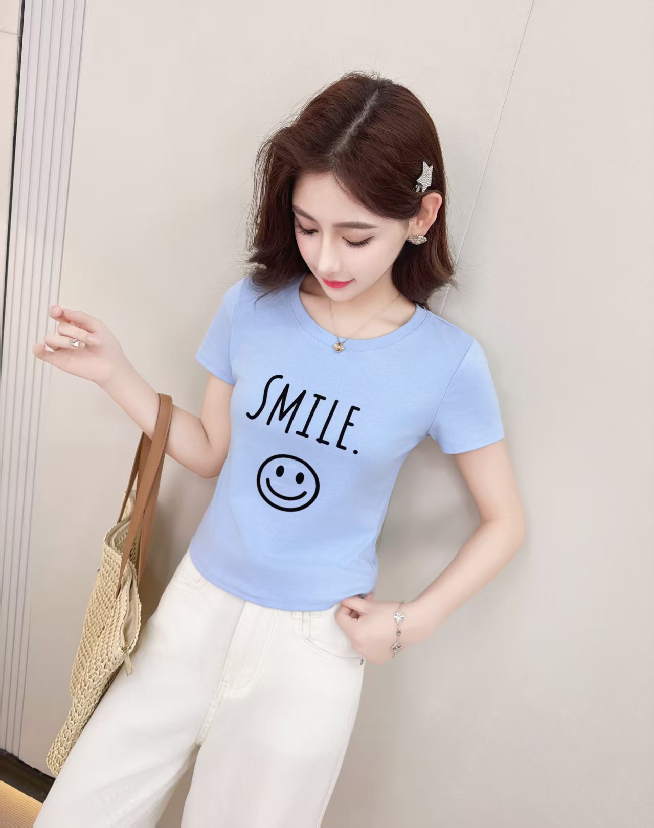 2505夏季百搭印花T恤休闲显瘦洋气上衣女