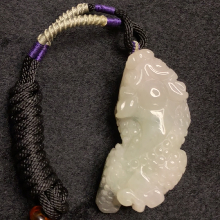 翡翠A货貔貅手工精雕招财颈饰男女款