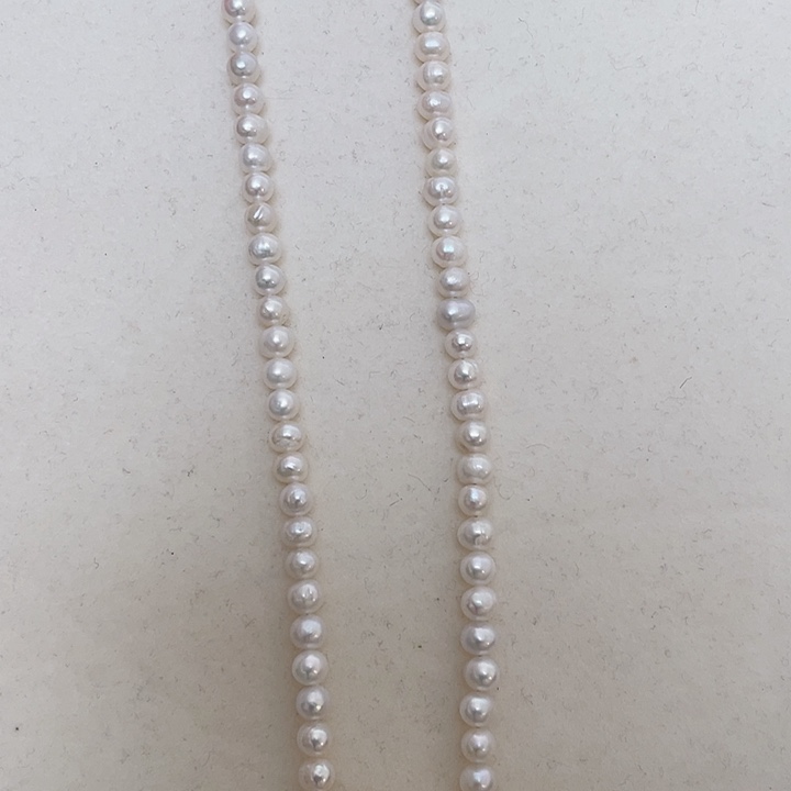 合金项链淡水珍珠4-5mm微瑕蛋型珠玫瑰花项链40+5厘米