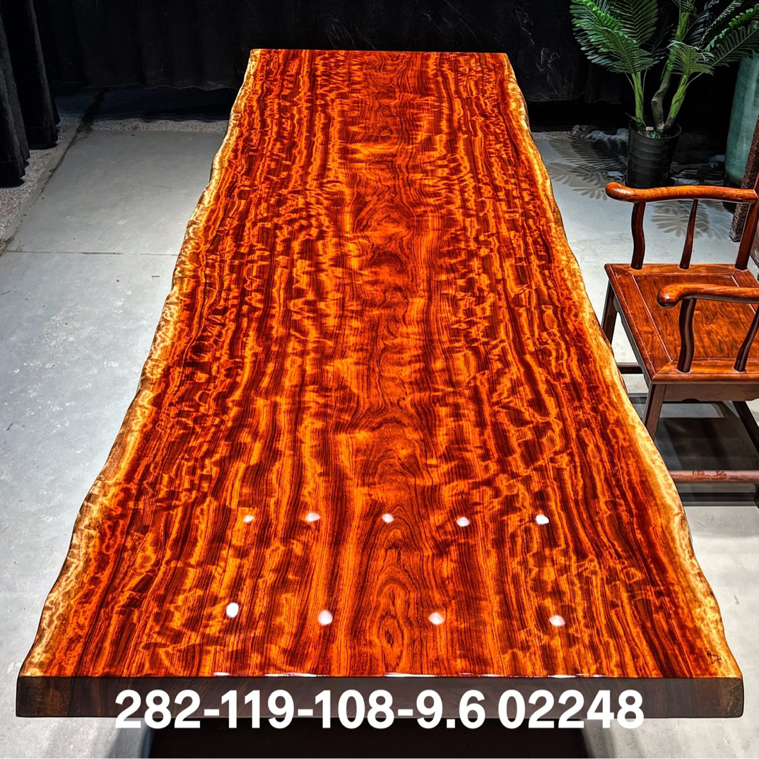 【森源严选】282*113*9.6巴花大板茶桌餐桌办公桌会议桌组装