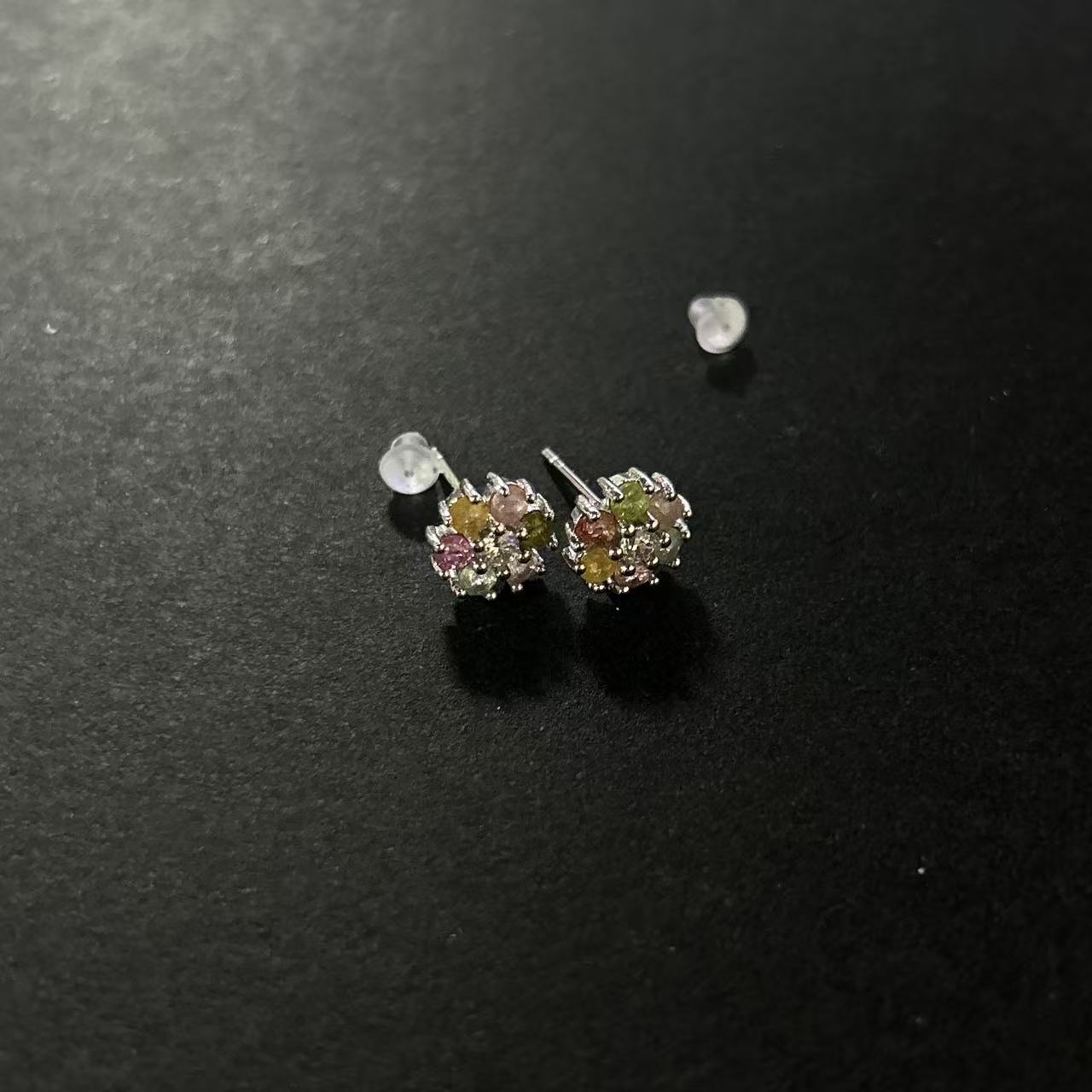 925碧玺多粒耳钉（多样性发一件）