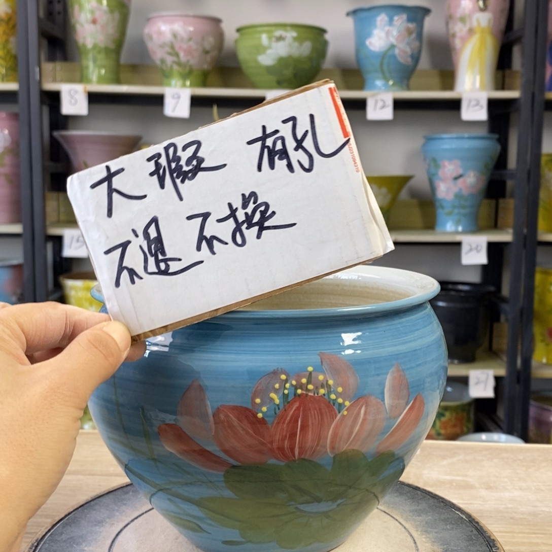 景德镇手工手绘陶瓷花盆