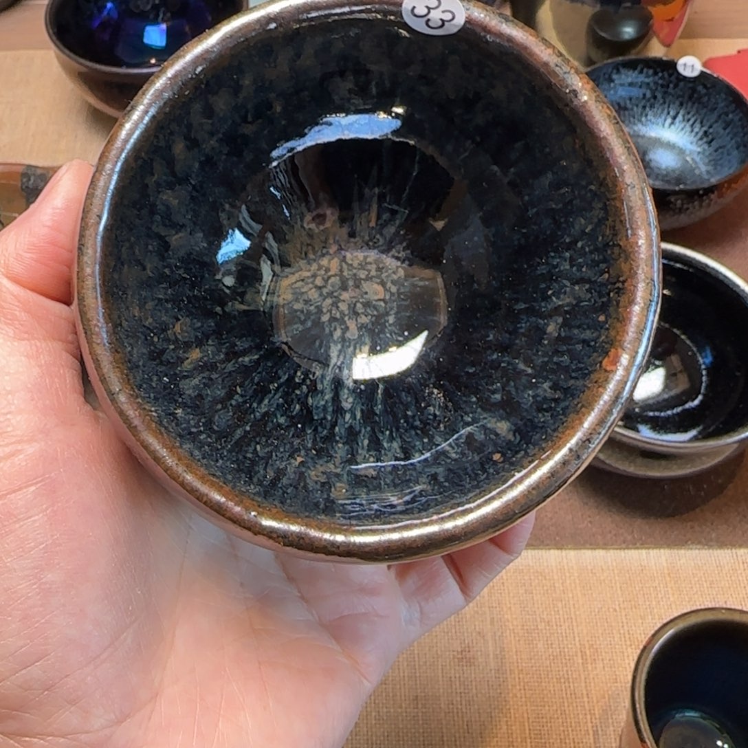 茶盏33古唐湿胚上釉40目粗胎