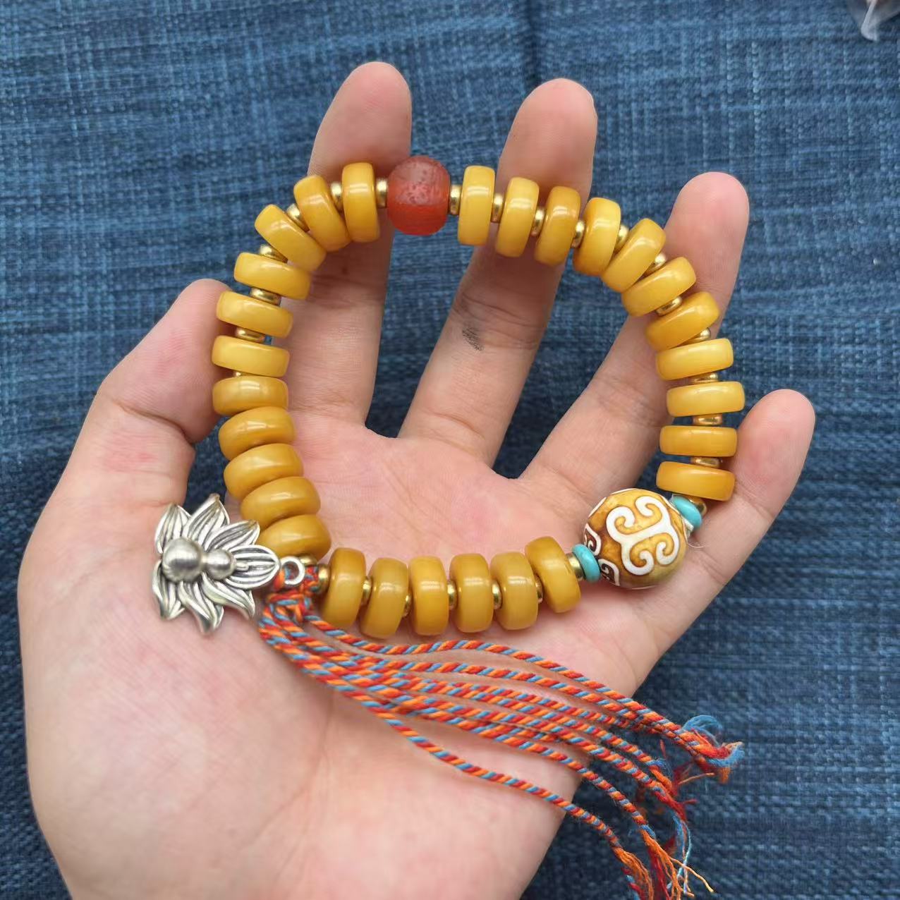 A2 牦牛骨款片珠单圈卡5*12 1569（配A2礼盒套装）