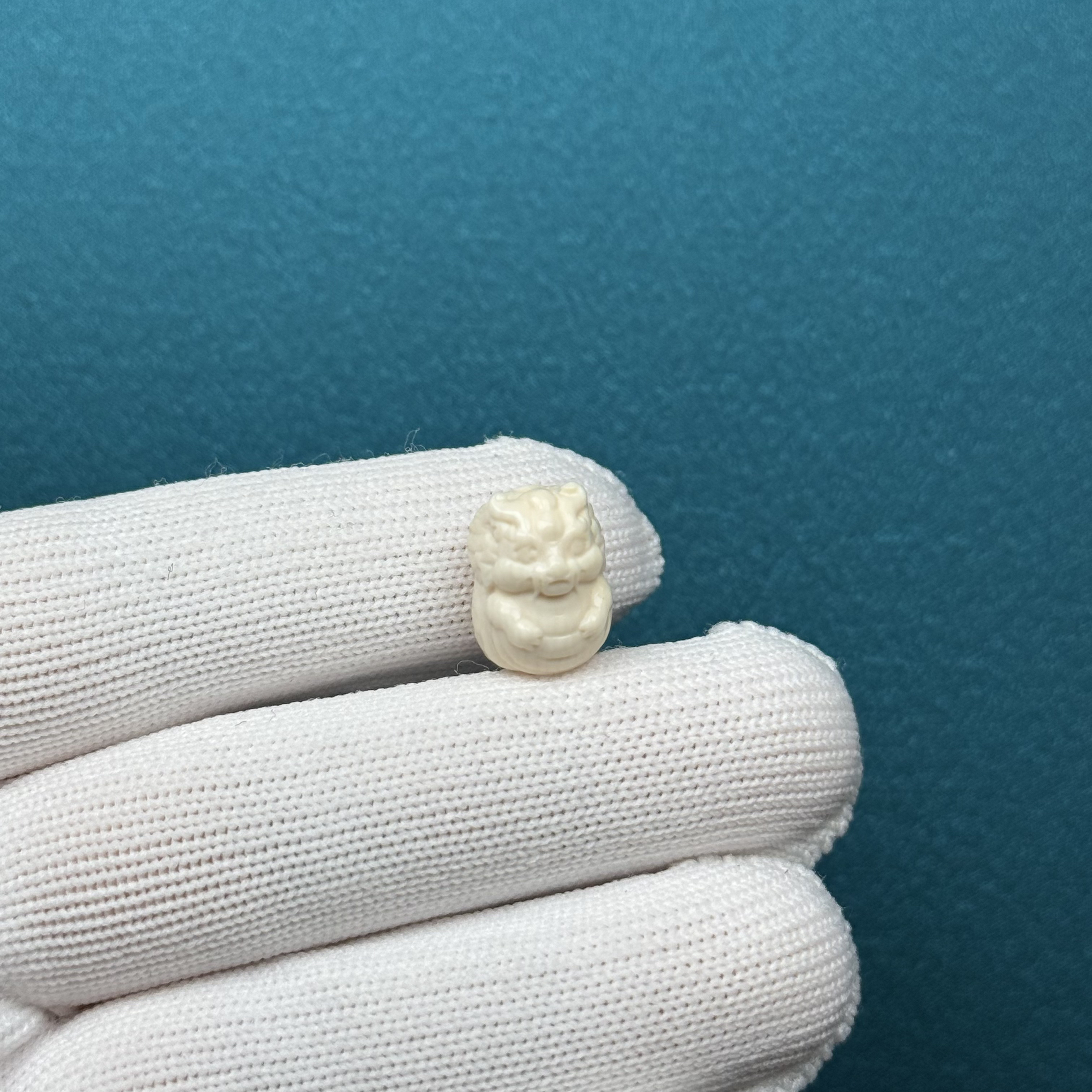  D64-18天然猛犸牙 龙宝宝11*14.5*10.7mm支持复检假一罚十