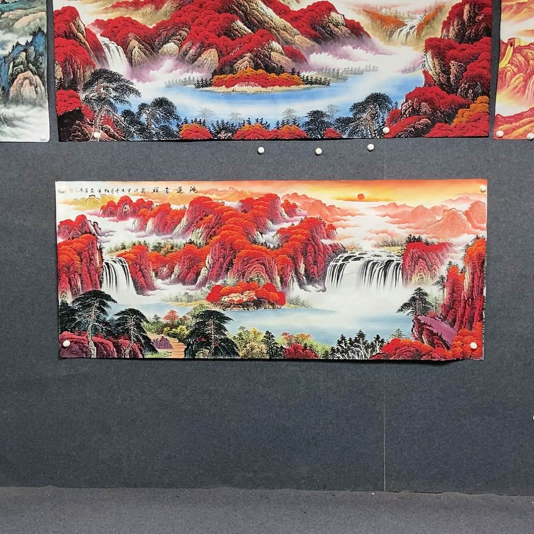 国画小八尺山水一副