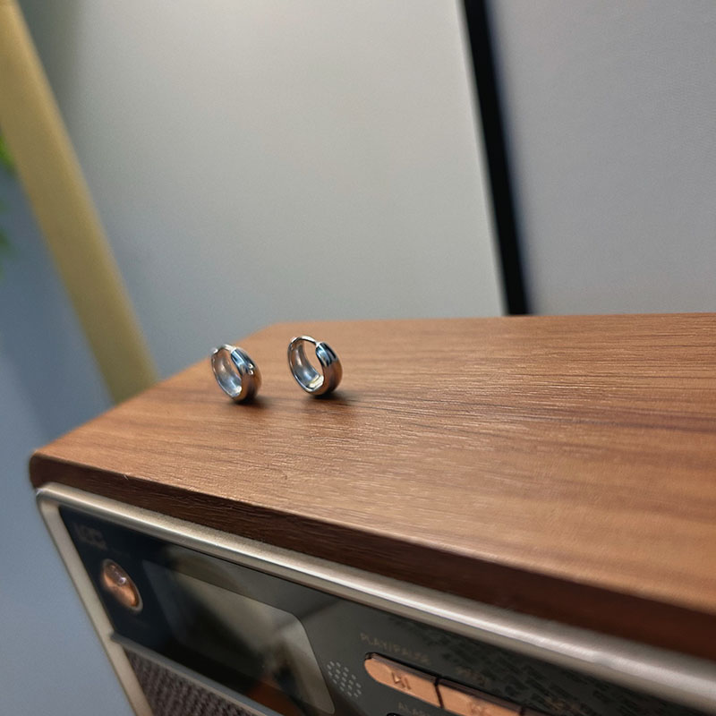 925银耳饰 定制925银耳饰 楠楠同款INS风S925耳圈耳环