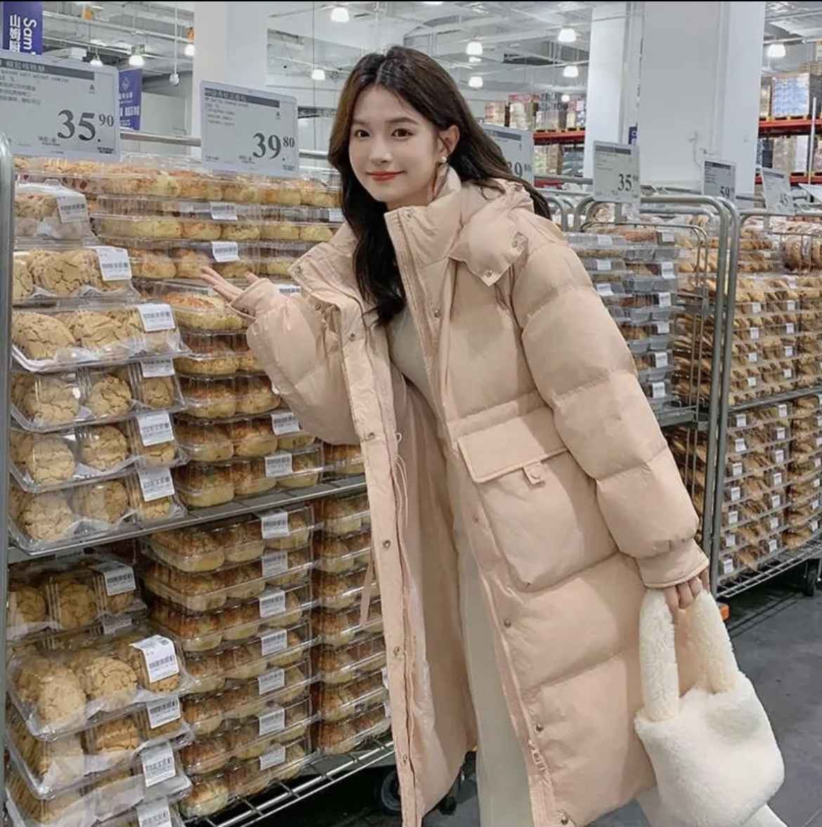 【国标鸭绒】三粒扣长2024新款宽松舒适保暖羽绒服百搭