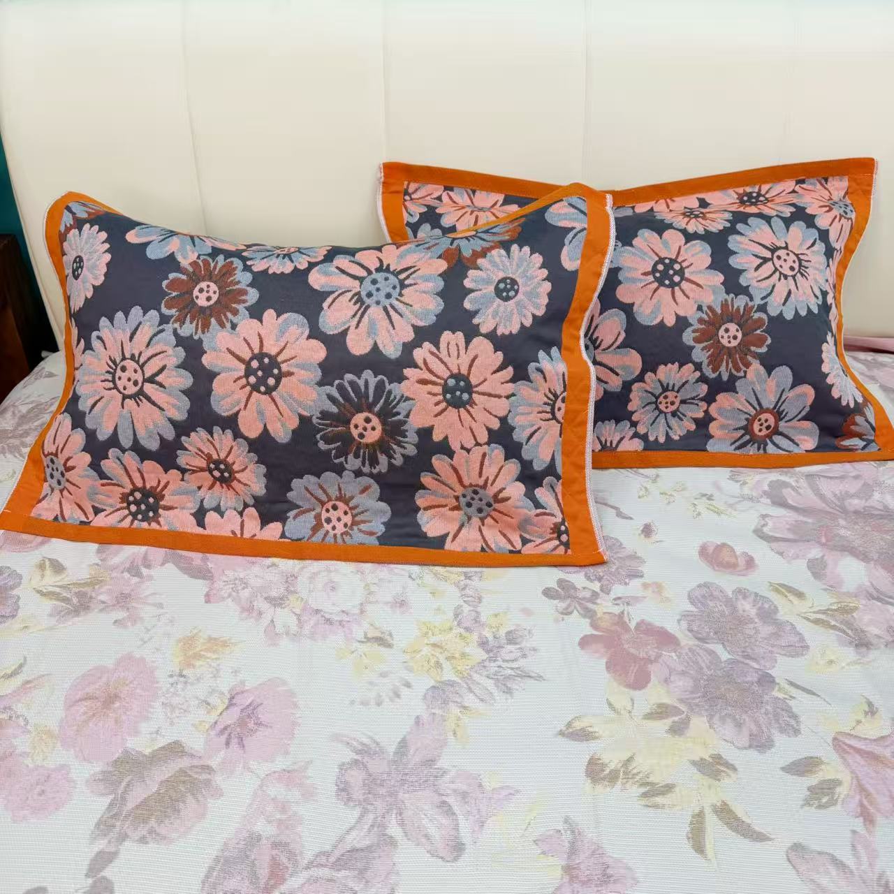 小雏菊 52*78cm棉纱布枕巾一对