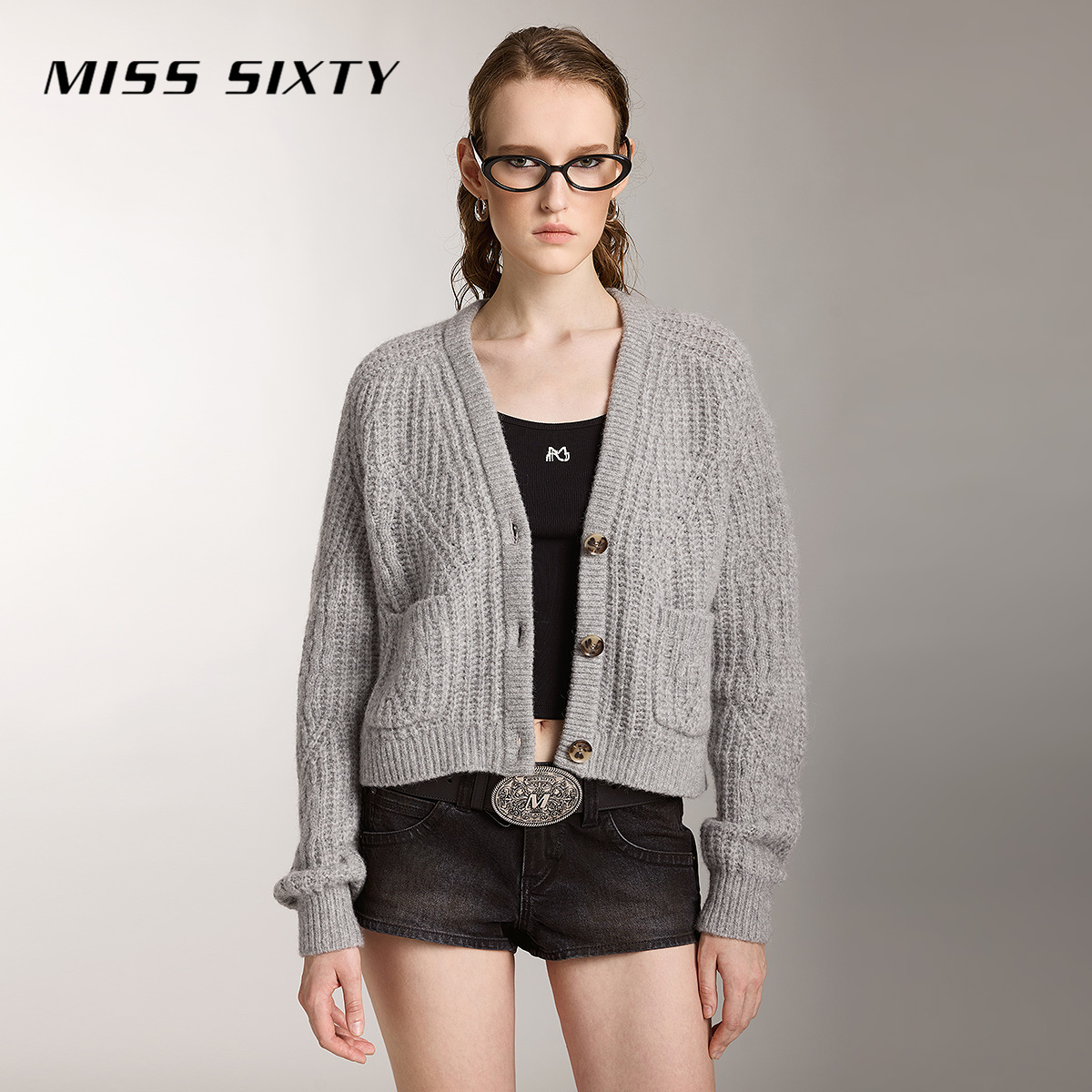 【陈大可专属】Miss Sixty针织外套女V领绵羊毛衣3326