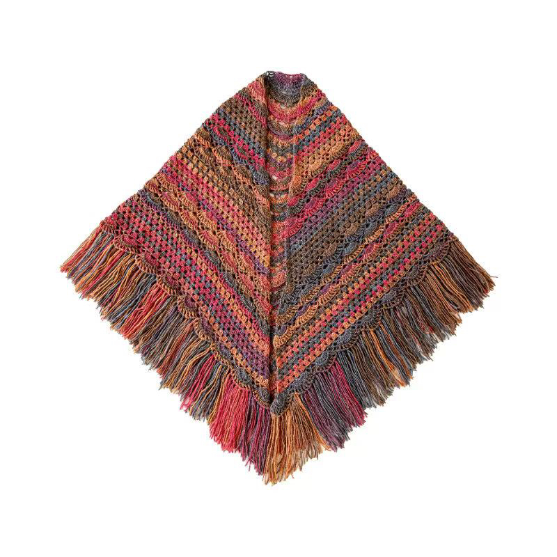 贵妇人披肩手工DIY编织钩针毛线团材料包波西米亚风段染线