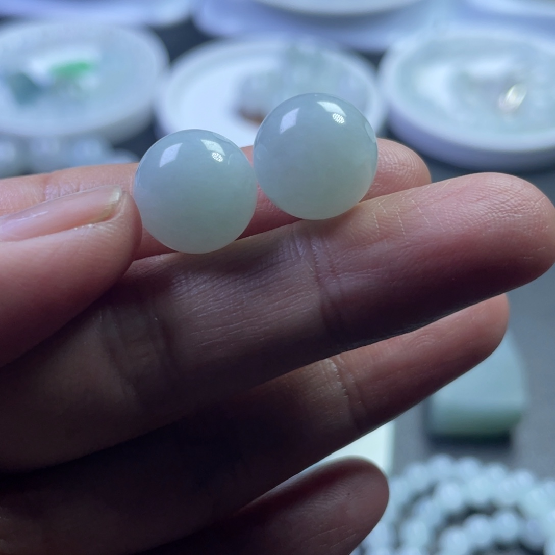 翡翠散珠定制卡12圆珠17颗