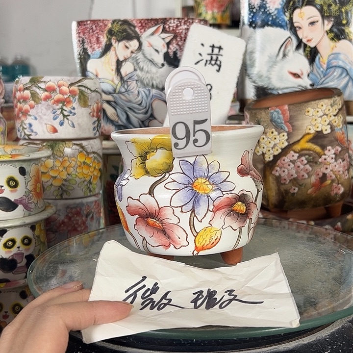 景德镇手绘花盆性价比超高