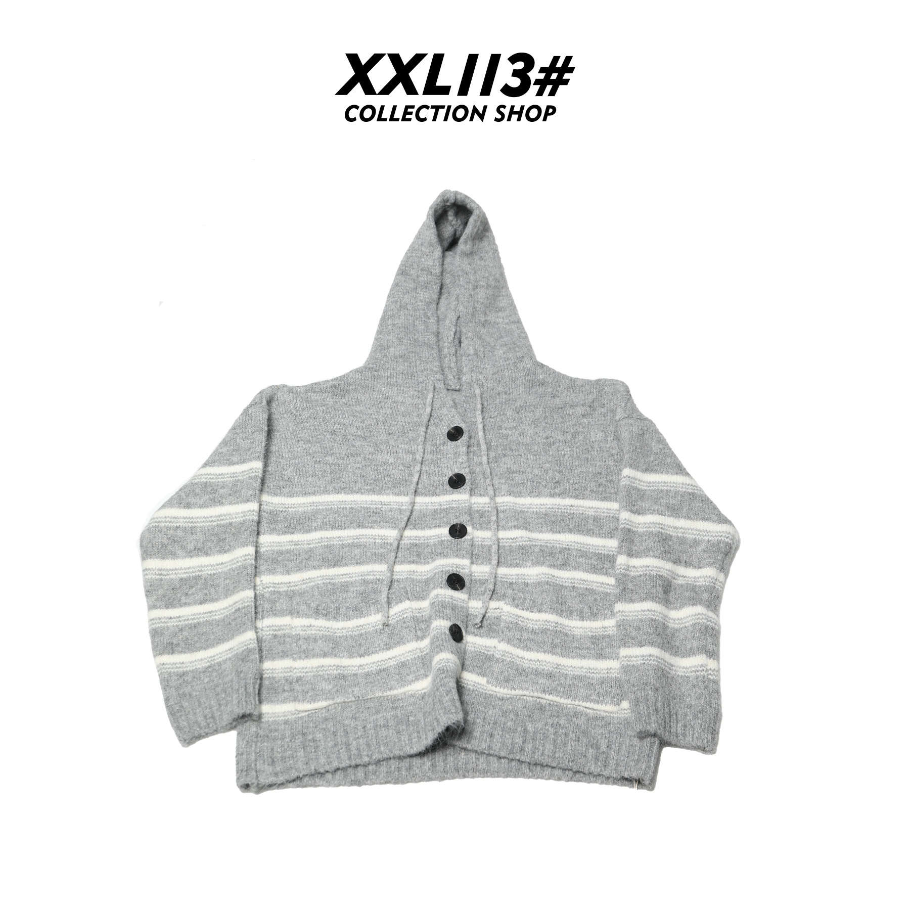 113* CENTRALIZED SHOP【双11提前购】慵懒条纹连帽毛衣X5F04I7072