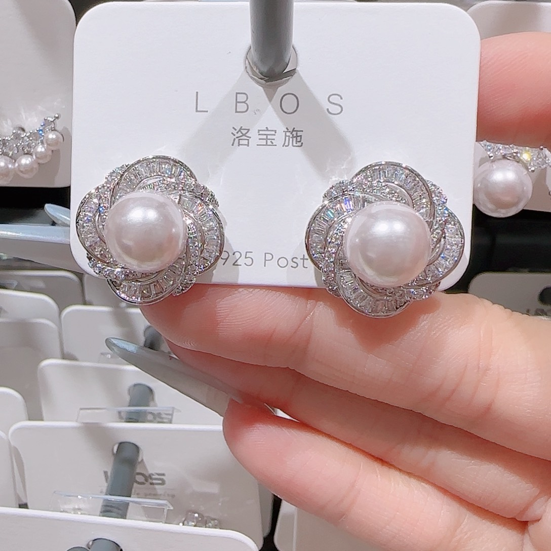 铜合金925银锆石耳环