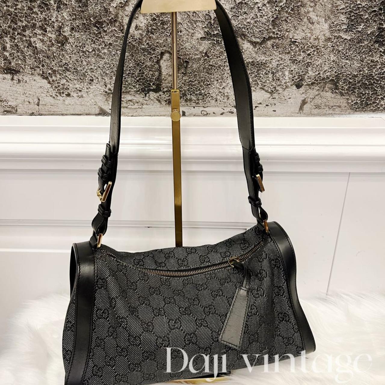 95新 GUCCI/古驰 大吉中古/Gucci黑老花圆筒单肩包