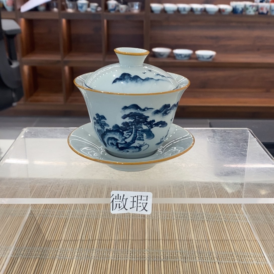 釉下彩老陶泥手工绘制