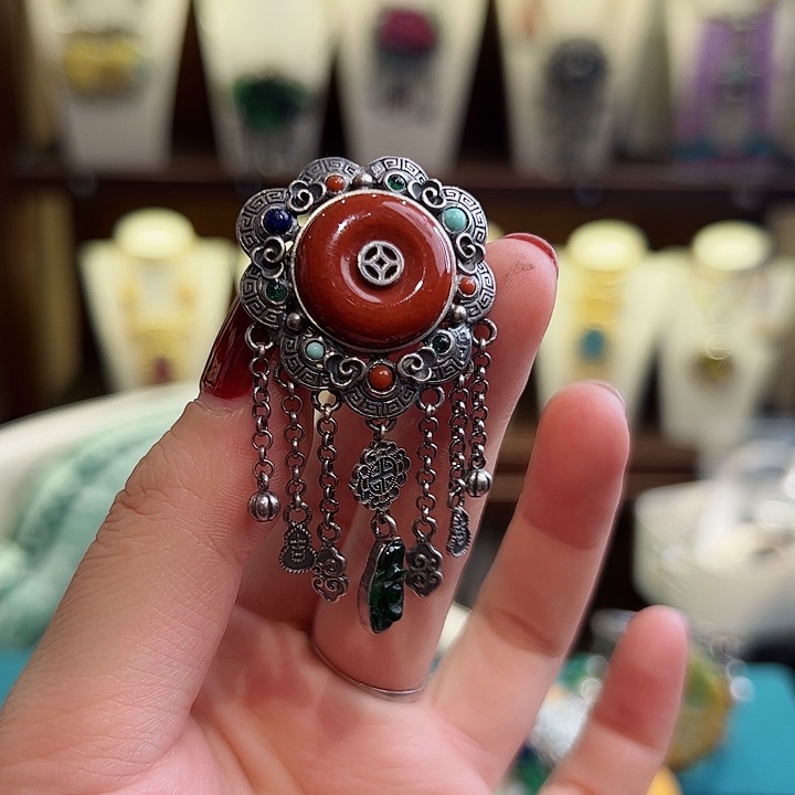 玛瑙/玉髓戒指银S925镶嵌戒指