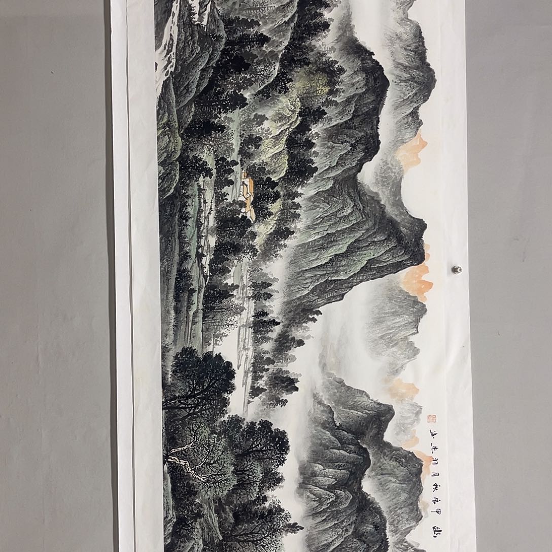 国画梁羽杰180/70青绿山水