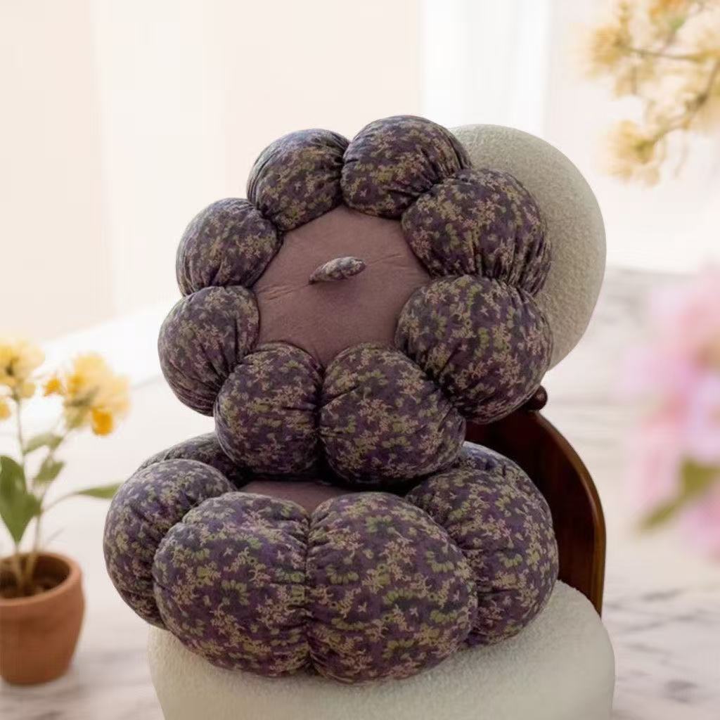 双层棉纱布碎花南瓜玩偶抱枕坐垫摆件沙发靠枕日用套装