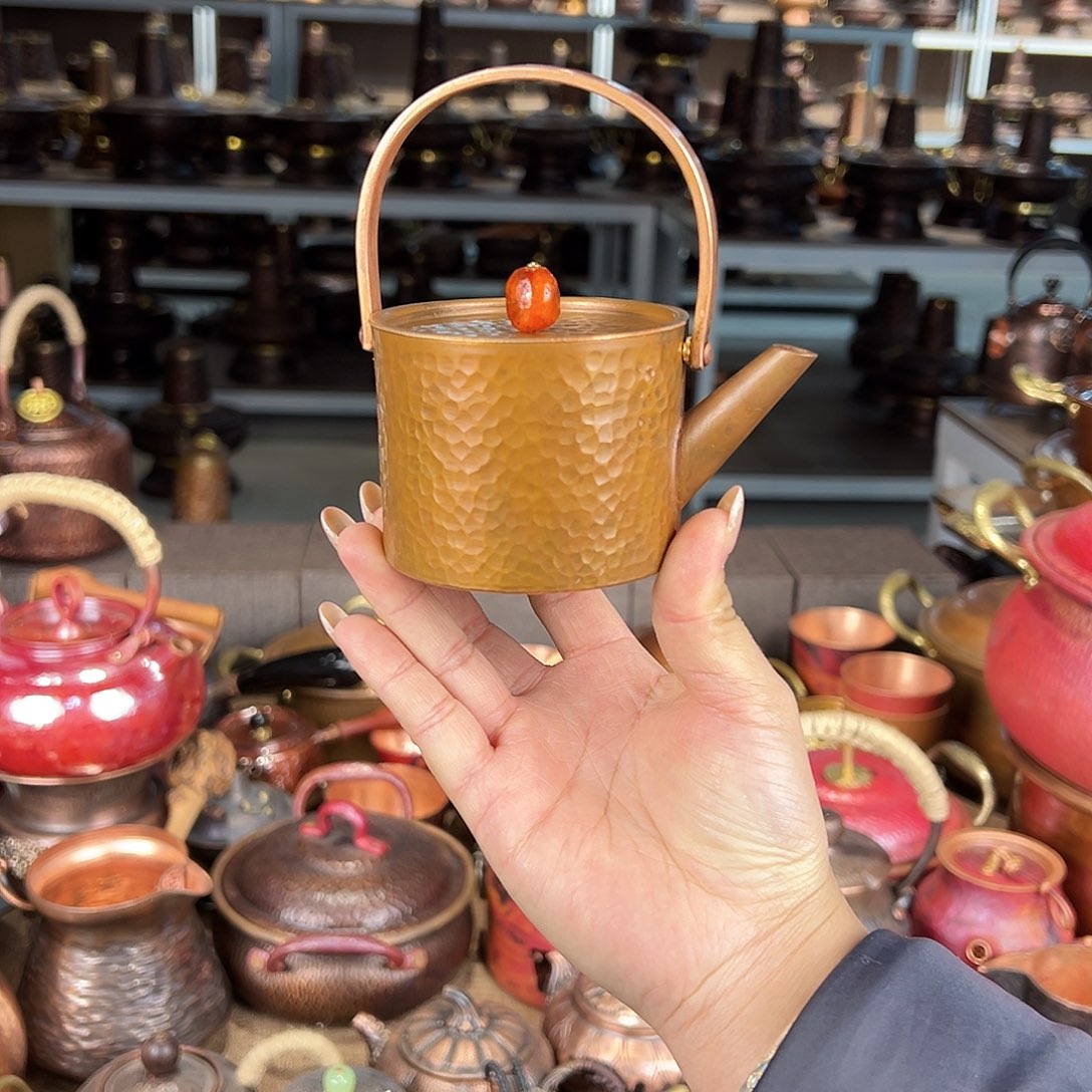 小号圆柱烤黄提梁壶