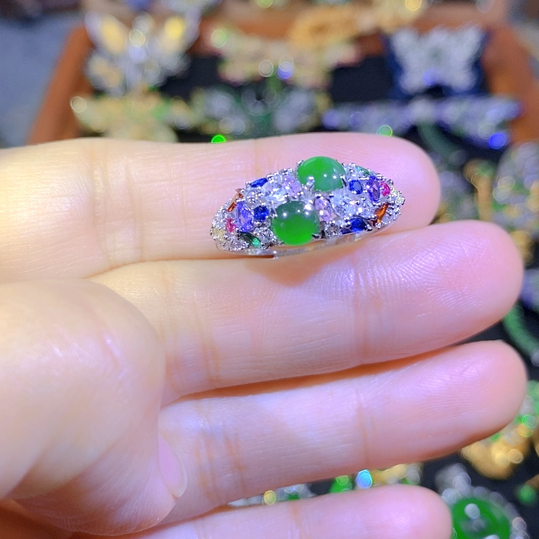 吊坠(不含链)银S925镶嵌翡翠