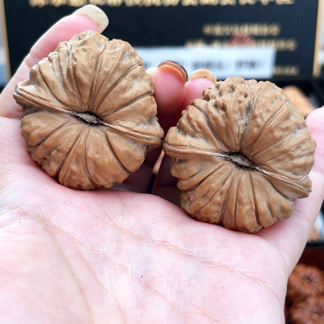 把件文玩核桃42超精正圆凹底➕对歪42za