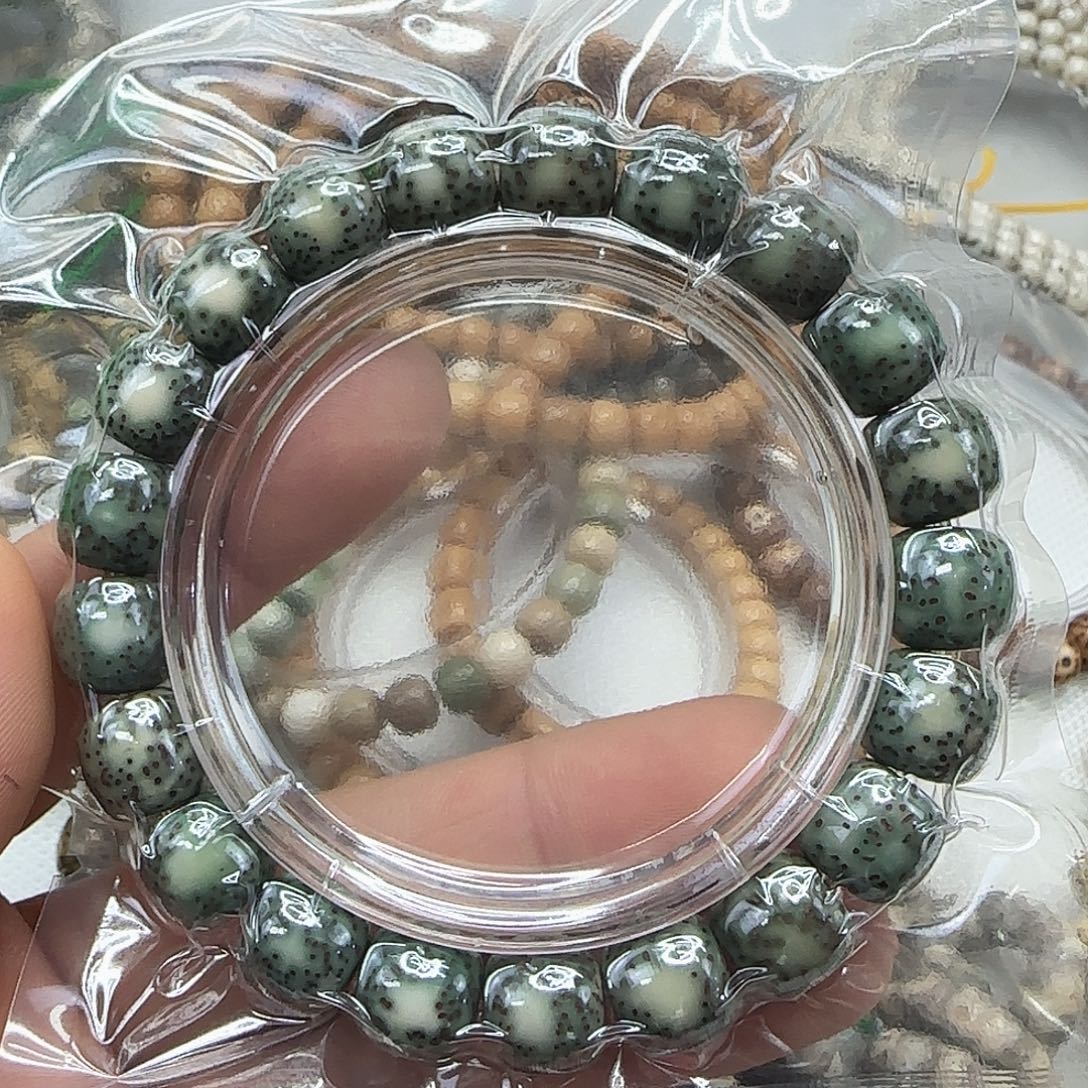 手串星月菩提24哈哈星月菩提11×10单圈绿
