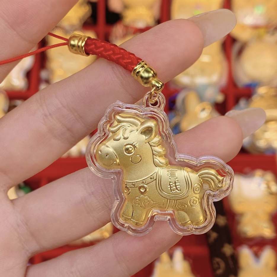 非金属亚克力吊坠 【宝诗曼珠宝】马上有钱 手机挂 包挂 钥匙挂