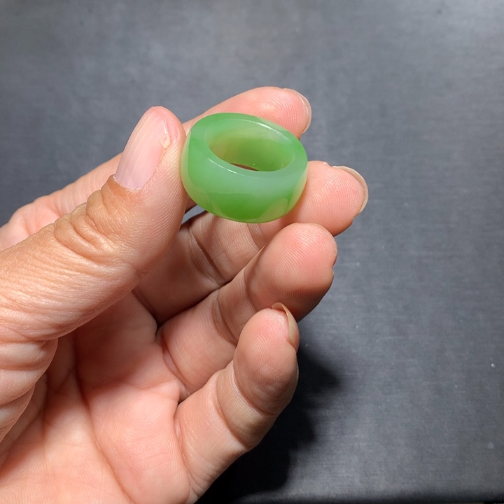 和田玉（碧玉）戒指未镶嵌晴*17.2*10.4*3.9