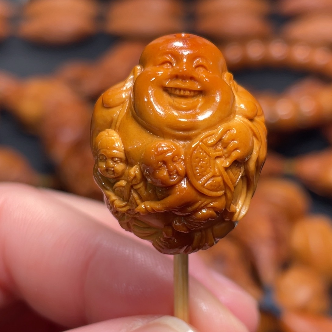 橄榄核手串/手链弥勒佛单颗