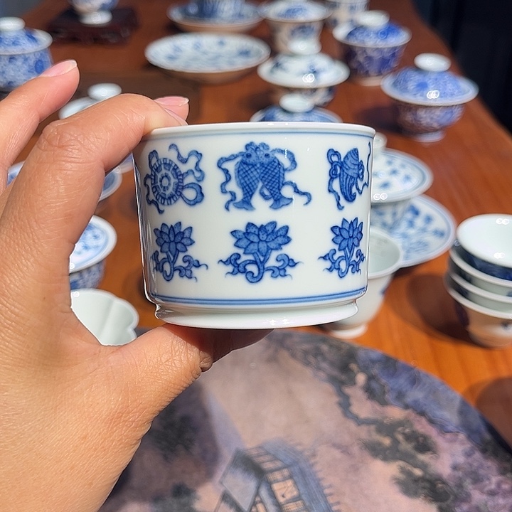 镹曰茶闲柴窑手工手绘青花