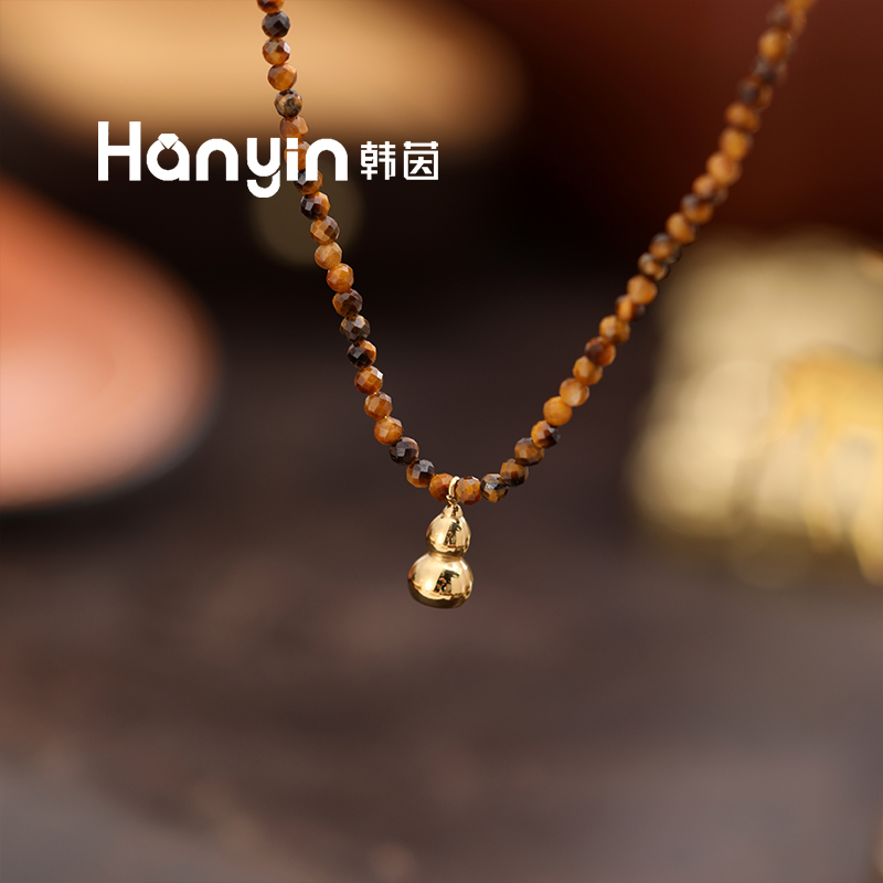 木变石虎眼石尖晶系列小葫芦不掉色项链轻奢小众高级感锁骨链